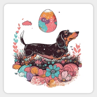 Dachshund Dog Retro Spring Easter Egg Cute Dog Lover Gift Sticker